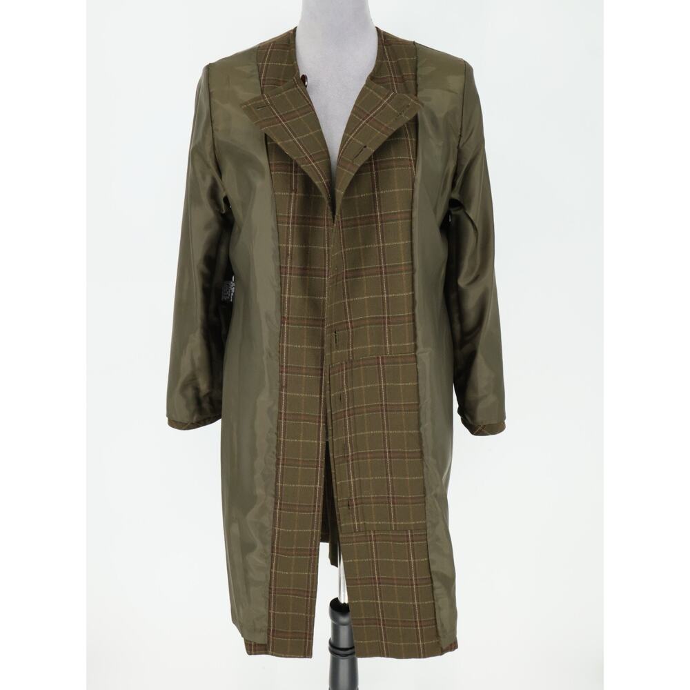 Kasper ASL Jacket Dress Petites 10P Green Plaid Tweed Pockets Lined Career Vtg - Picture 10 of 16